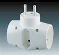 5323-23 B  Adaptor trojnásobný rozbočovací, bílá